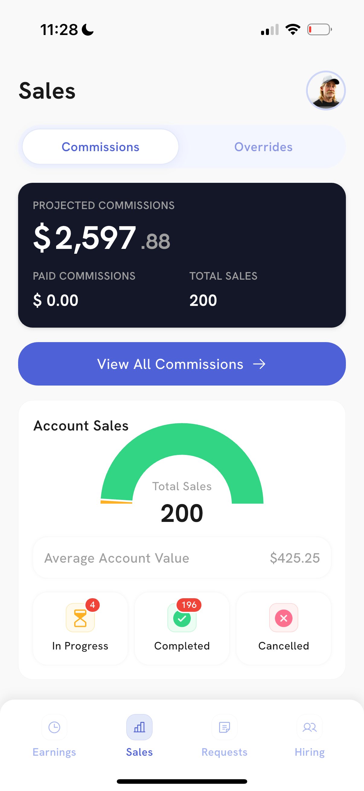 Sequifi earnings mobile screen