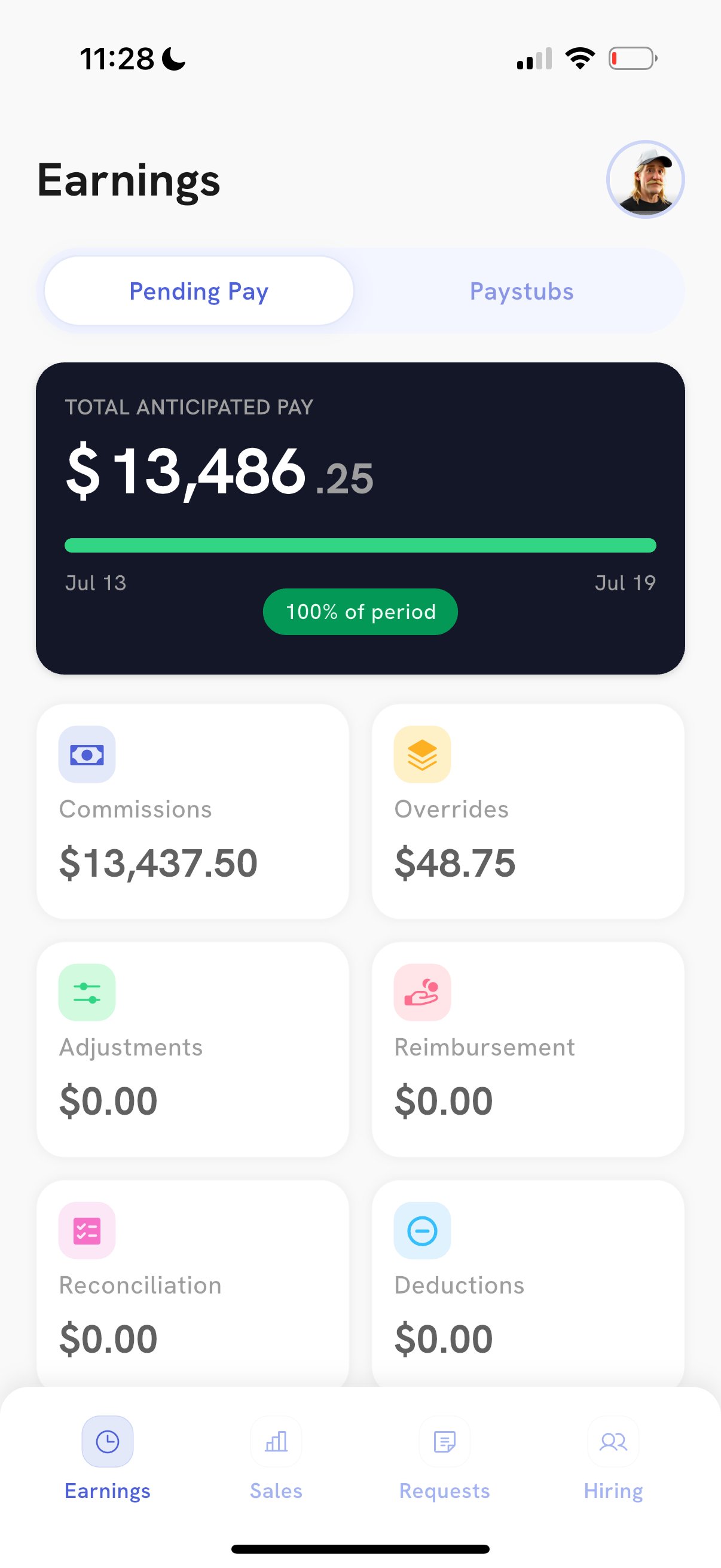 Sequifi earnings mobile screen