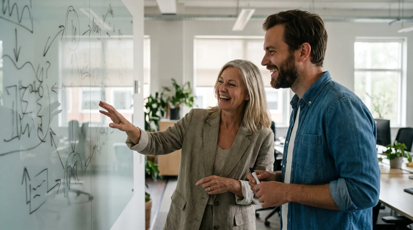 A manager reviewing payroll
