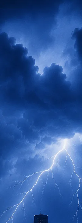 Lightning over the Dallas skyline