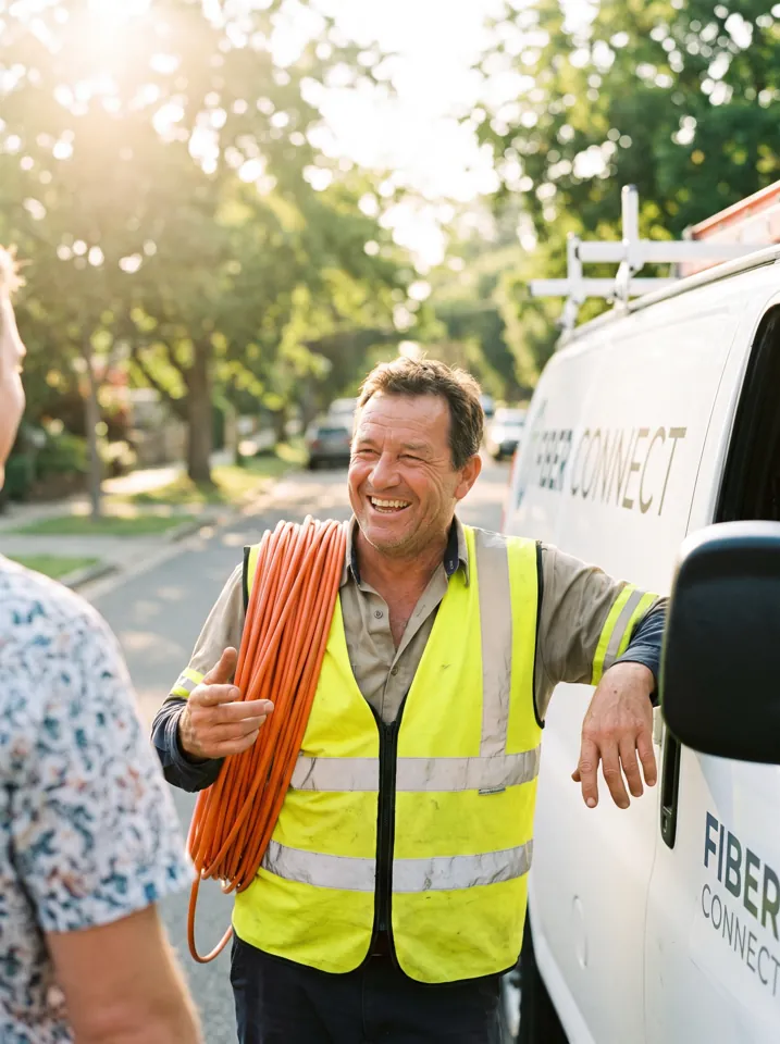 Fiber team member at work