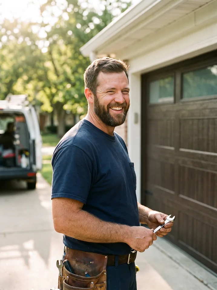 Garage doors team member at work