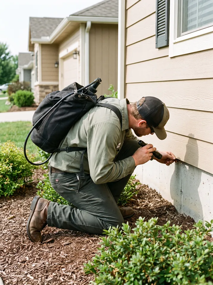 Pest control team member at work