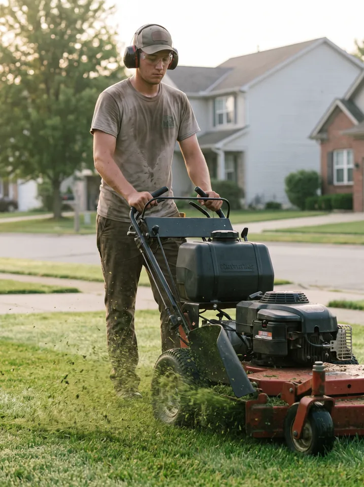 Turf team member at work