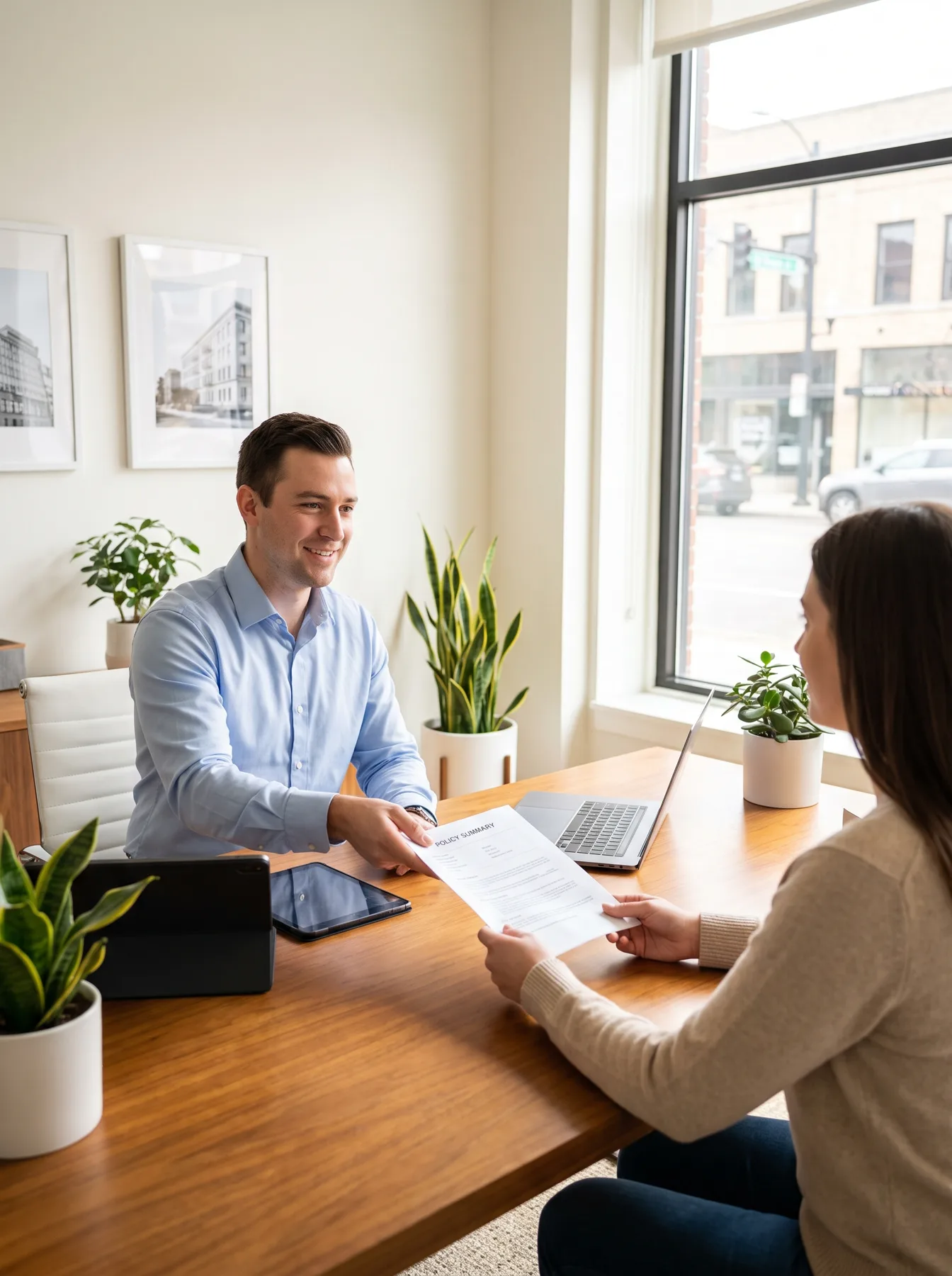 A insurance professional at work