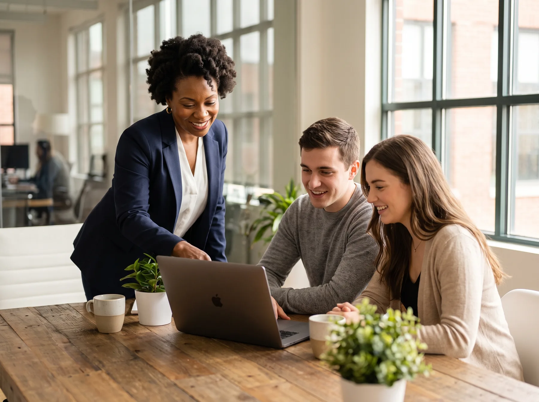 A mortgage team member on the job