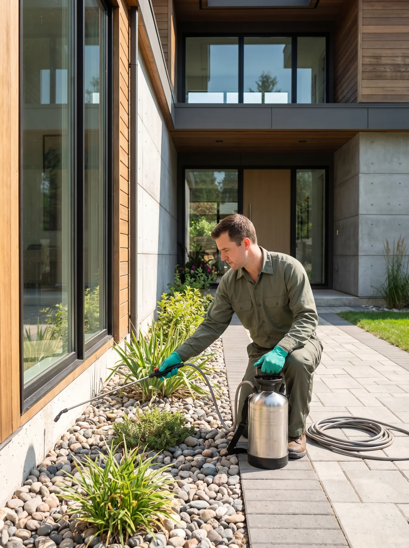 A pest control professional at work