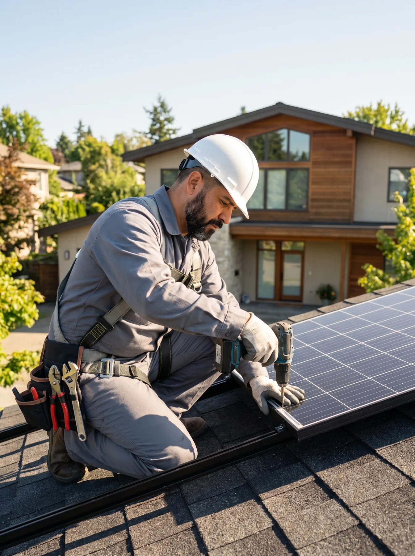 A solar professional at work